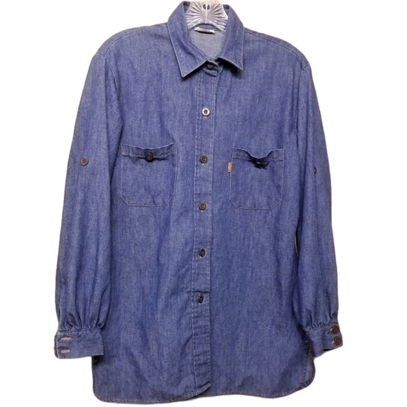 Levi's | Vintage Orange Tab Unisex Button Down Denim Shirt (Medium) - Picture 1 of 8